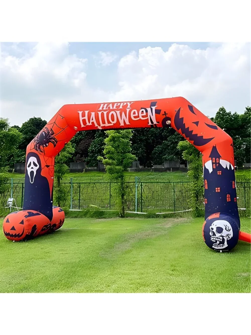 20ft Halloween Inflatable Archway with 250W Blower, Hexagon Inflatable Arch for